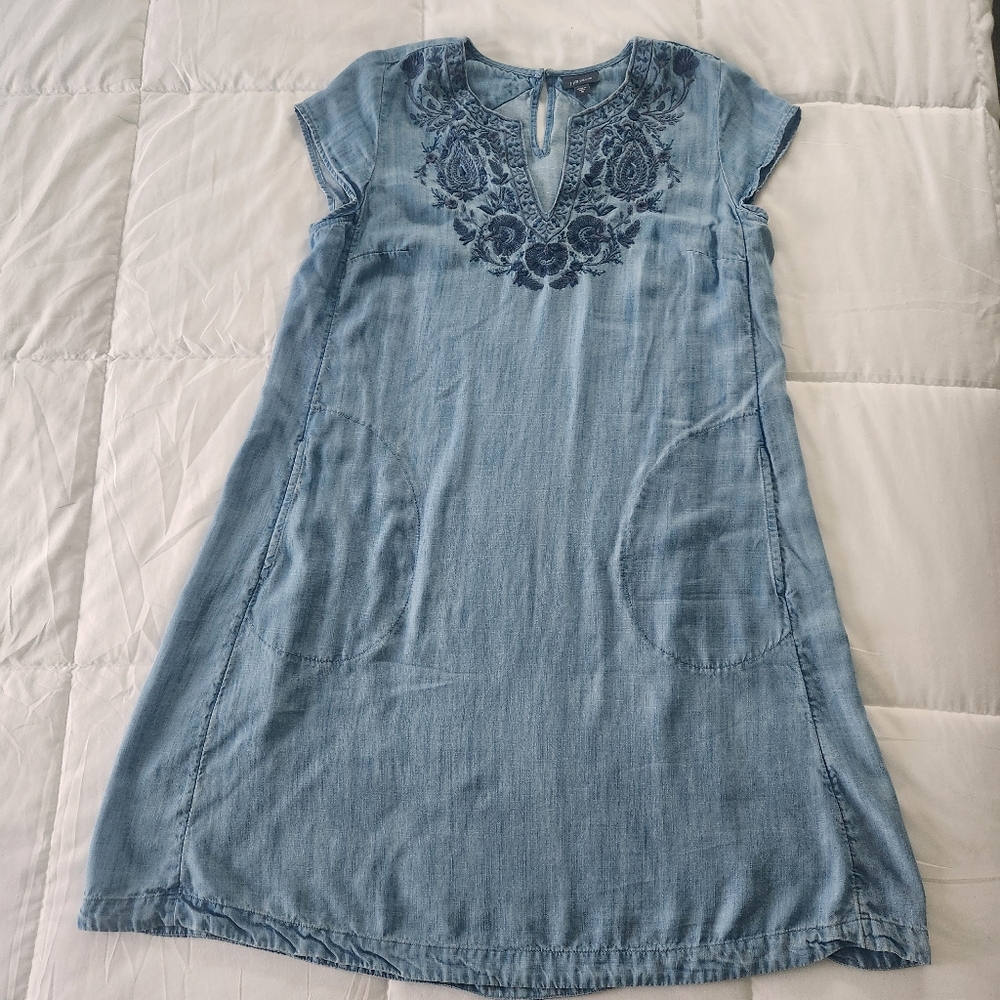 J.Jill Denim Embroidered Dress
